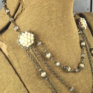 “Bridal Party” Vintage Button Statement Necklace.